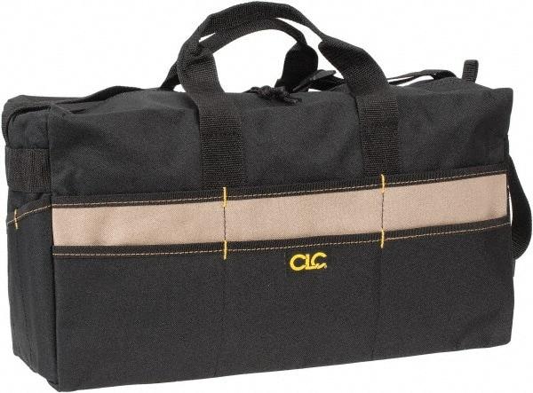 CLC - 17 Pocket Black & Khaki Polyester Tool Bag - 18" Wide x 7" Deep x 9" High - Apex Tool & Supply
