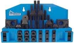 Gibraltar - 52 Piece Fixturing Step Block & Clamp Set with 1" Step Block, 11/16" T-Slot, 5/8-11 Stud Thread - 1-1/8" Nut Width, 3, 4, 5, 6, 7 & 8" Stud Lengths - Apex Tool & Supply