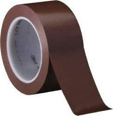 3M - Brown Solid Color Vinyl Tape - 2" Wide x 108' Long x 5.2 mil Thick, General Traffic - Apex Tool & Supply
