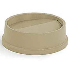 Rubbermaid - Round Lid for Use with 22 Gal Round Trash Cans - Beige, High-Impact Polystyrene, For Untouchable Trash Cans - Apex Tool & Supply