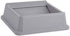 Rubbermaid - Square Lid for Use with 35 & 50 Gal Square Trash Cans - Gray, High-Impact Polystyrene, For Untouchable Trash Cans - Apex Tool & Supply