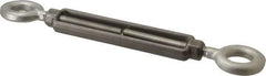 Made in USA - 2,200 Lb Load Limit, 1/2" Thread Diam, 6" Take Up, Stainless Steel Eye & Eye Turnbuckle - 7-1/2" Body Length, 3/4" Neck Length, 13" Closed Length - Apex Tool & Supply