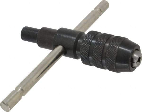 Made in USA - 1/2 to 3/4" Tap Capacity, T Handle Tap Wrench - 4-1/2" Overall Length - Apex Tool & Supply