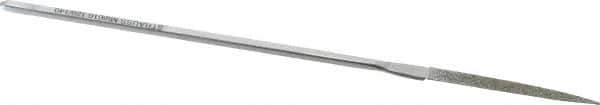 Strauss - 5-1/2" OAL Medium Barrette Needle Diamond File - 5/32" Wide x 1/16" Thick, 1-5/8 LOC, 126 Grit - Apex Tool & Supply