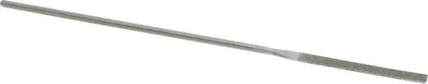 Strauss - 5-1/2" OAL Fine Equalling Needle Diamond File - 5/32" Wide x 3/32" Thick, 1-5/8 LOC, 91 Grit - Apex Tool & Supply