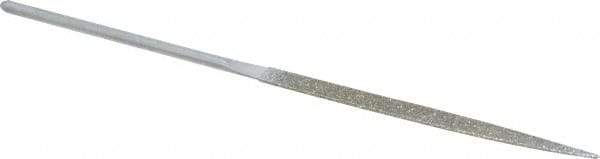Strauss - 5-1/2" OAL Coarse Half Round Needle Diamond File - 13/64" Wide x 1/16" Thick, 2-3/4 LOC, 181 Grit - Apex Tool & Supply