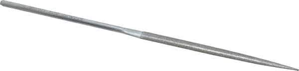 Strauss - 5-1/2" OAL Fine Half Round Needle Diamond File - 13/64" Wide x 1/16" Thick, 2-3/4 LOC, 91 Grit - Apex Tool & Supply