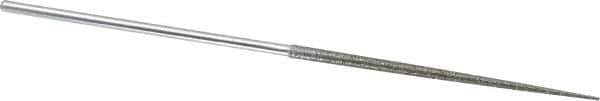 Strauss - 5-1/2" OAL Coarse Round Needle Diamond File - 1/8" Wide x 1/8" Thick, 2-3/4 LOC, 181 Grit - Apex Tool & Supply