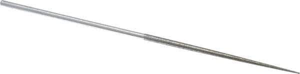 Strauss - 5-1/2" OAL Fine Round Needle Diamond File - 1/8" Wide x 1/8" Thick, 2-3/4 LOC, 91 Grit - Apex Tool & Supply