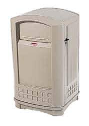 Rubbermaid - 50 Gal Beige Rectangle Trash Can - Polyethylene, 42-1/8" High x 24-3/4" Long x 25-1/4" Wide - Apex Tool & Supply