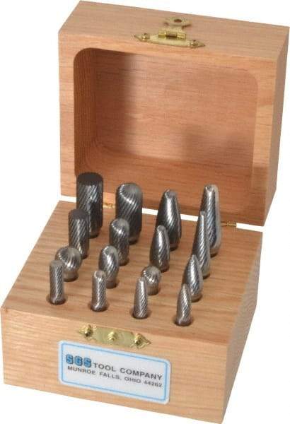 SGS Pro - 16 Piece, 1/4" Shank Burr Set - Tungsten Carbide, Multiple Head Shape - Apex Tool & Supply