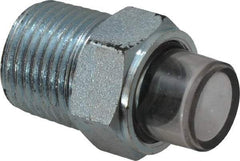 Trico - 1" Sight Diam, 1/2" Thread, 1-17/32" OAL, Viewport Sight Glass & Flow Sight - 7/8" Hex Head, With 3-D Lens - Apex Tool & Supply