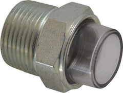 Trico - 1" Sight Diam, 3/4" Thread, 1-9/16" OAL, Viewport Sight Glass & Flow Sight - 1-1/8" Hex Head, With 3-D Lens - Apex Tool & Supply