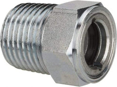 Trico - 1" Sight Diam, 1/2" Thread, 1-3/32" OAL, Viewport Sight Glass & Flow Sight - 7/8" Hex Head, With Baffle - Apex Tool & Supply