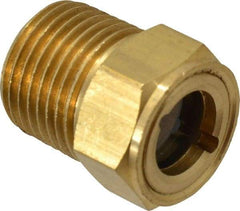 Trico - 1" Sight Diam, 1/2" Thread, 1-3/32" OAL, Viewport Sight Glass & Flow Sight - 7/8" Hex Head, With Baffle - Apex Tool & Supply