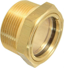 Trico - 2" Sight Diam, 1-1/2" Thread, 1-11/32" OAL, Viewport Sight Glass & Flow Sight - 2" Hex Head, Without Baffle - Apex Tool & Supply