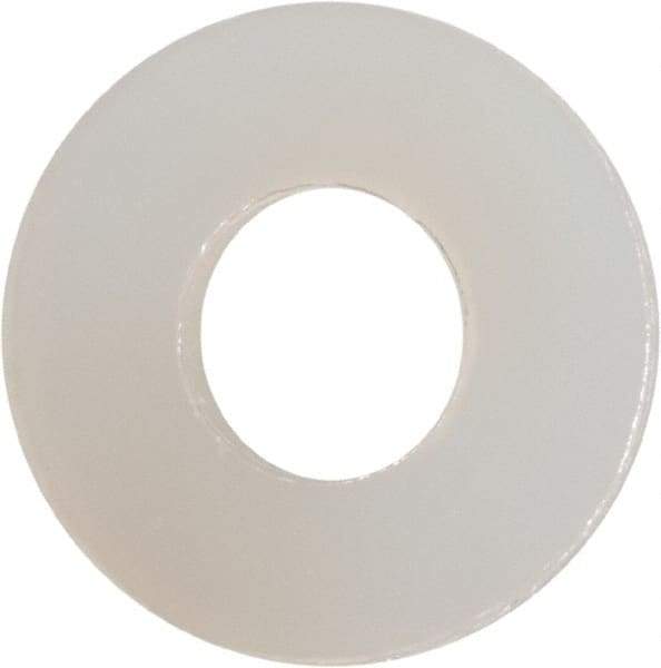 Made in USA - #8 Screw, Grade 6/6 Nylon Standard Flat Washer - 0.177" ID x 0.408" OD, 0.062" Thick, Plain Finish - Apex Tool & Supply