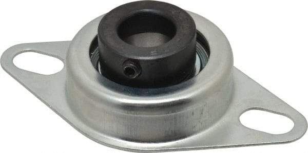 Value Collection - 3/4" ID, 1.2205" OAL x 4-1/2" OAH 2-Bolt Flange - 1,650 Lb Static Cap, 2,830 Lb Dyn Cap, 3-3/8" Btw Mnt Hole Ctrs, Stamped Steel Rubber Mount - Apex Tool & Supply