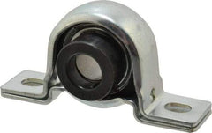 Value Collection - 3/4" ID, 4-1/4" OAL x 2-7/32" OAH Pillow Block - 1,650 Lb Static Cap, 2,830 Lb Dyn Cap, 3.3906" Btw Mnt Hole Ctrs, 1-1/8" Base-to-Ctr Ht, Stamped Steel Rubber Mount - Apex Tool & Supply