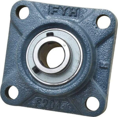 Value Collection - 3/4" ID, 3-3/8" OAW x 3-3/8" OAL x 3-3/8" OAH 4-Bolt High Temperature Flange Bearing - 1,650 Lb Static Cap, 2,830 Lb Dyn Cap, 2-1/2" Btw Mnt Hole Ctrs, 19/32" Base-to-Ctr Ht, Cast Iron - Apex Tool & Supply