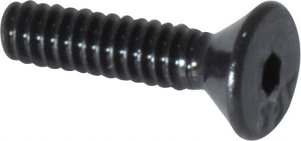 Value Collection - #4-40 UNC Hex Socket Drive, 82° Flat Screw - Alloy Steel, Black Oxide Finish, Fully Threaded, 1/2" OAL - Apex Tool & Supply