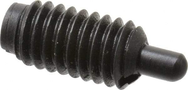 Gibraltar - 5/16-18, 5/8" Thread Length, 3/16" Plunger Projection, Steel Threaded Spring Plunger - 0.135" Max Plunger Diam, 0.5 Lb Init End Force, 10 Lb Final End Force - Apex Tool & Supply