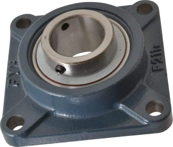 Value Collection - 2" ID, 6-3/8" OAW x 6-3/8" OAL x 6-3/8" OAH 4-Bolt High Temperature Flange Bearing - 6,470 Lb Static Cap, 9,550 Lb Dyn Cap, 5-1/8" Btw Mnt Hole Ctrs, 63/64" Base-to-Ctr Ht, Cast Iron - Apex Tool & Supply