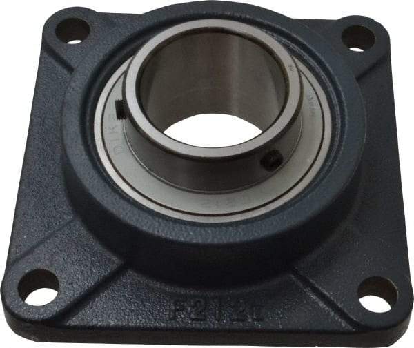 Value Collection - 2-7/16" ID, 6-7/8" OAW x 6-7/8" OAL x 6-7/8" OAH 4-Bolt High Temperature Flange Bearing - 7,970 Lb Static Cap, 11,550 Lb Dyn Cap, 5-5/8" Btw Mnt Hole Ctrs, 1-9/64" Base-to-Ctr Ht, Cast Iron - Apex Tool & Supply