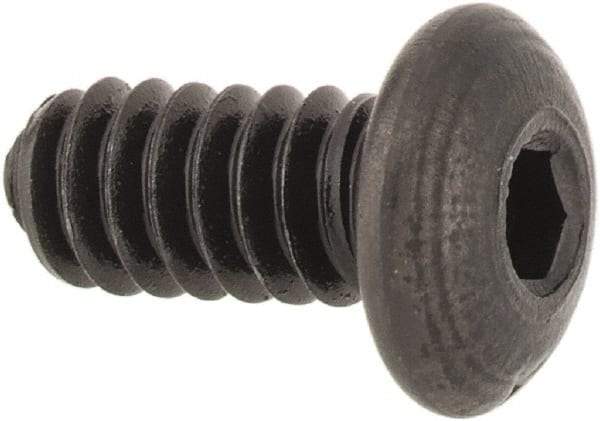 Value Collection - #4-40 UNC Hex Socket Drive, Button Screw - Alloy Steel, Black Oxide Finish, Fully Threaded, 1/4" Length Under Head - Apex Tool & Supply