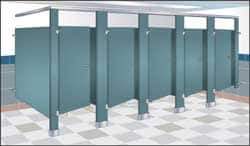 Bradley - 1 Steel In-Corner Washroom Partition Compartment - 57 Inch Long x 36 Inch Wide x 96 Inch High, ADA Compliant Stall Compatibility - Apex Tool & Supply