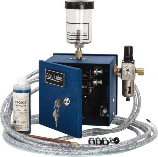 Accu-Lube - 2 Outlet, 10 Ounce Tank Capacity, Micro Lubricant System - 12' Coolant Line Length - Apex Tool & Supply