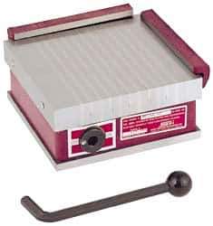 Suburban Tool - Standard Pole Square Permanent Magnetic Block Chuck - 6" Long x 6" Wide x 2-5/8" High, Ceramic - Apex Tool & Supply
