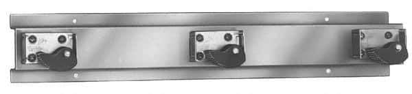 Bradley - 4" High, Stainless Steel with Rubber Holders, Wall Strip Organizer - 36" Long, 4 Holders - Apex Tool & Supply