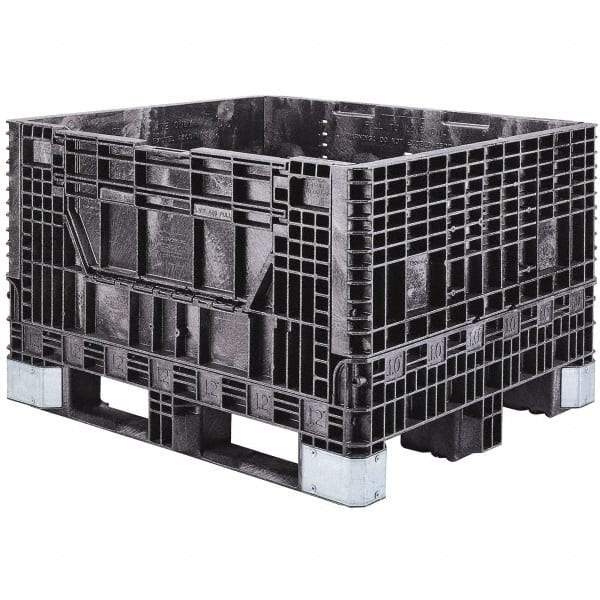 Akro-Mils - 47-5/8" Long x 39-3/4" Wide x 33-7/8" High Polyethylene Collapsible Bulk Box Container with 2 Gates - 2,500 Lb. Load Capacity - Apex Tool & Supply