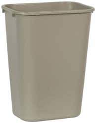 Rubbermaid - 41 Qt Beige Rectangle Trash Can - Polyethylene, 19-7/8" High x 15-1/4" Long x 11" Wide - Apex Tool & Supply