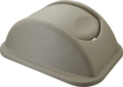 Rubbermaid - Dome Lid for Use with Rectangular Trash Cans - Beige, Polypropylene, For Untouchable Trash Cans - Apex Tool & Supply