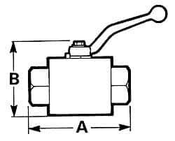 Voss - 3/8" Pipe, Full Port, Stainless Steel Standard Ball Valve - Inline - One Way Flow, FNPTF x FNPTF Ends, Lever Handle, 7,250 WOG - Apex Tool & Supply