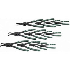 SK - 12 Piece, Convertible Retaining Ring Pliers Set - Comes in Plastic Case - Apex Tool & Supply