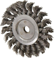 Osborn - 3" OD, 3/8" Arbor Hole, Knotted Steel Wheel Brush - 3/8" Face Width, 5/8" Trim Length, 0.02" Filament Diam, 25,000 RPM - Apex Tool & Supply