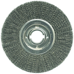 12" Diameter - 2" Arbor Hole - Crimped Steel Wire Straight Wheel - Apex Tool & Supply