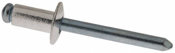 RivetKing - Size 84 Dome Head Aluminum Open End Blind Rivet - Steel Mandrel, 0.02" to 1/4" Grip, 1/2" Head Diam, 0.257" to 0.261" Hole Diam, 1/2" Length Under Head, 1/4" Body Diam - Apex Tool & Supply