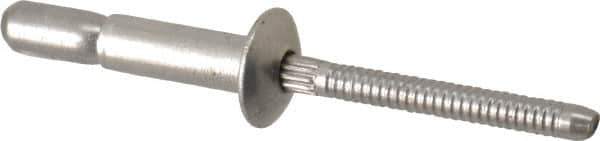 RivetKing - Size 67 Dome Head Stainless Steel Structural with Locking Stem Blind Rivet - Stainless Steel Mandrel, 0.214" to 0.437" Grip, 0.385" Head Diam, 0.194" to 0.204" Hole Diam, 0.572" Length Under Head, 3/16" Body Diam - Apex Tool & Supply