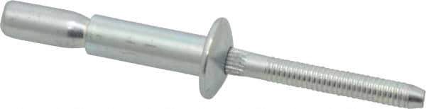 RivetKing - Size 810 Dome Head Steel Structural with Locking Stem Blind Rivet - Steel Mandrel, 0.35" to 5/8" Grip, 0.525" Head Diam, 0.261" to 0.276" Hole Diam, 0.81" Length Under Head, 1/4" Body Diam - Apex Tool & Supply