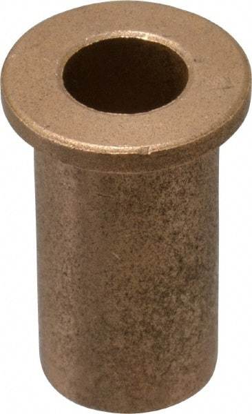 Boston Gear - 1/2" Inside x 3/4" Outside Diam, Oil Impregnated Bronze Sleeve Bearing - 1" Flange Outside Diam, 1/8" Flange Thickness, 1-1/2" OAL - Apex Tool & Supply