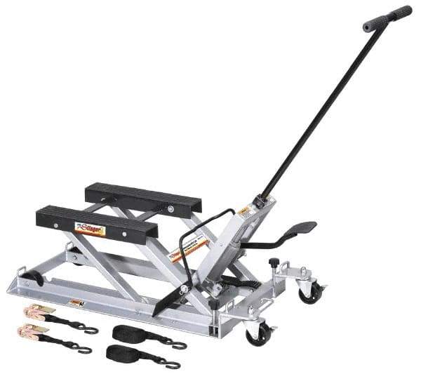 OTC - 1,500 Lb Motorcycle Lift - 4 Locking Positions, 3-1/2 to 16-3/4" High, 17-1/4" Skid Length x 3-1/8 Skid Width - Apex Tool & Supply