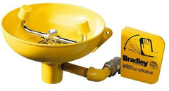 Bradley - Wall Mount, Stainless Steel Bowl, Eye & Face Wash Station - 1/2" Inlet, 30 to 90 psi Flow, 3 GPM Flow Rate - Apex Tool & Supply