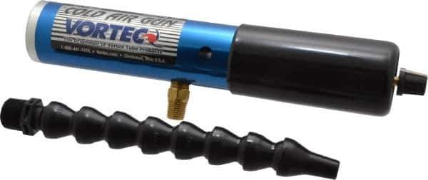 Vortec - 8" Long Hose, 900 BTU/Hr Air Capacity, 1 Outlet, Cold Air Gun - 10-5/8" Tank/Unit Length, 6.63" High Tank/Unit - Apex Tool & Supply