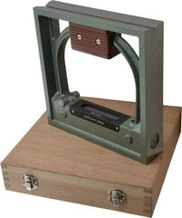 Value Collection - 8" Long, 0.0001" Graduation Sensitivity per 10", 2 Vials, Square Inspection Block Level - Cast Iron, 0.0001" Base Flatness, 1-9/16" Wide x 8" High - Apex Tool & Supply