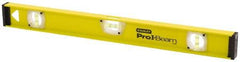 Stanley - 48" Long 3 Vial I-Beam Level - Aluminum, Yellow, 1 Level & 2 Plumb Vials - Apex Tool & Supply