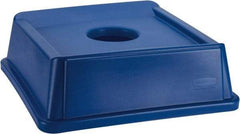 Rubbermaid - Square Lid for Use with 35 Gal Square Recycle Containers - Blue, Polyethylene, For 3569 - Apex Tool & Supply